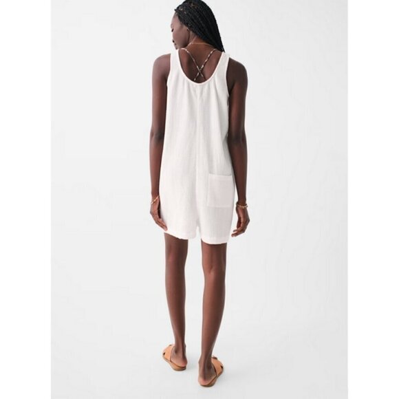 💕FAHERTY💕 Dream Cotton Gauze Jamesport Romper ~ White Medium M NWT - Picture 4 of 16